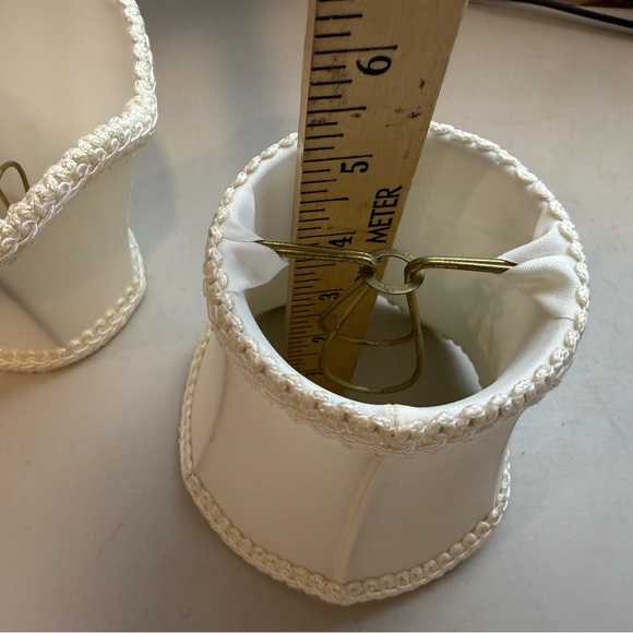 Cream Scallop Edge Clip On Mini Lamp Shades Set Of Two - Picture 9 of 10